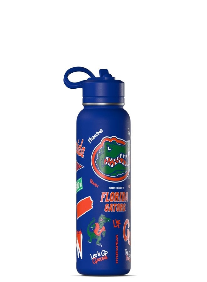 Hydrapeak Officially Licensed Florida Gators 32oz Water Bottle with Flip-Up Handle & Straw Lid, Insulated Stainless Steel Sports Bottle for Iced Coffee Trips, Gym, & Year-Round UF Fan Events - Image 3