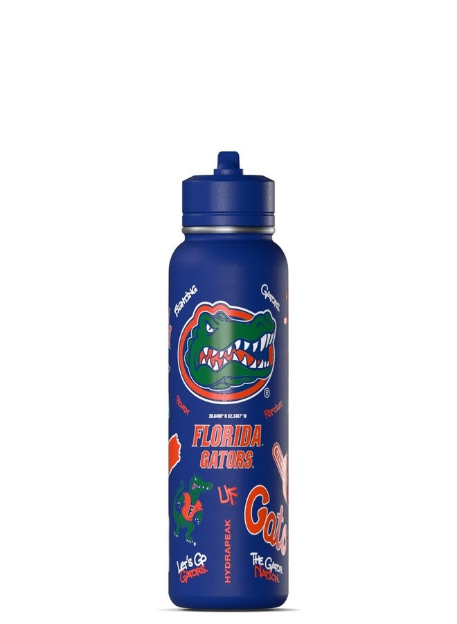 Hydrapeak Officially Licensed Florida Gators 32oz Water Bottle with Flip-Up Handle & Straw Lid, Insulated Stainless Steel Sports Bottle for Iced Coffee Trips, Gym, & Year-Round UF Fan Events - Image 1