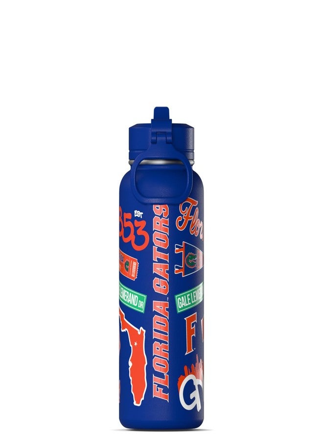 Hydrapeak Officially Licensed Florida Gators 32oz Water Bottle with Flip-Up Handle & Straw Lid, Insulated Stainless Steel Sports Bottle for Iced Coffee Trips, Gym, & Year-Round UF Fan Events - Image 2