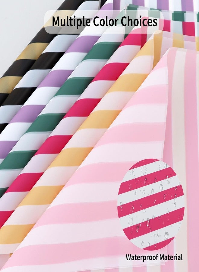 BEISHIDA 20 PCS Pink Striped Floral Wrapping Paper-Matte Waterproof Flower Wrapping Paper Bouquet，Perfect for Floral Arrangement, DIY Crafts, Valentine Mothers Day Birthday Wedding Gift - Image 2