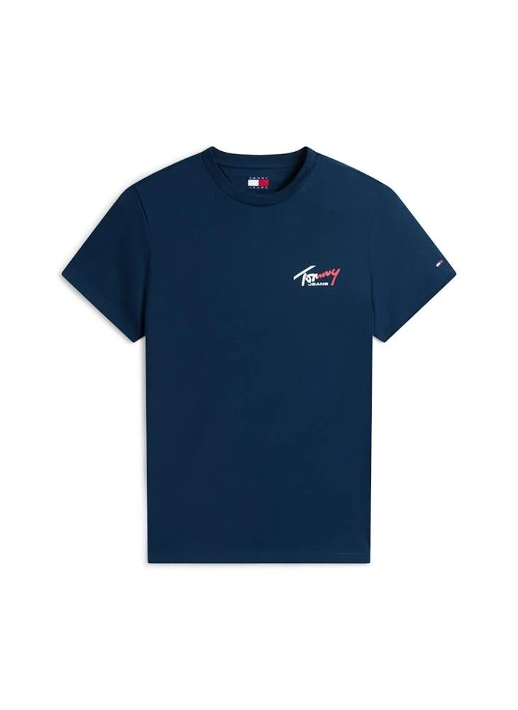 TOMMY JEANS  Signature Logo Slim Jersey T-Shirt for Men | Best Price UAE