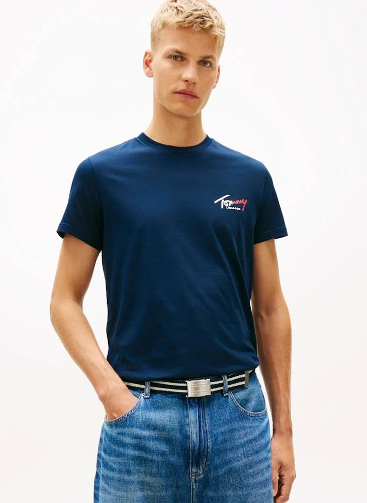 Tommy Jeans Signature Logo Slim Jersey T-Shirt