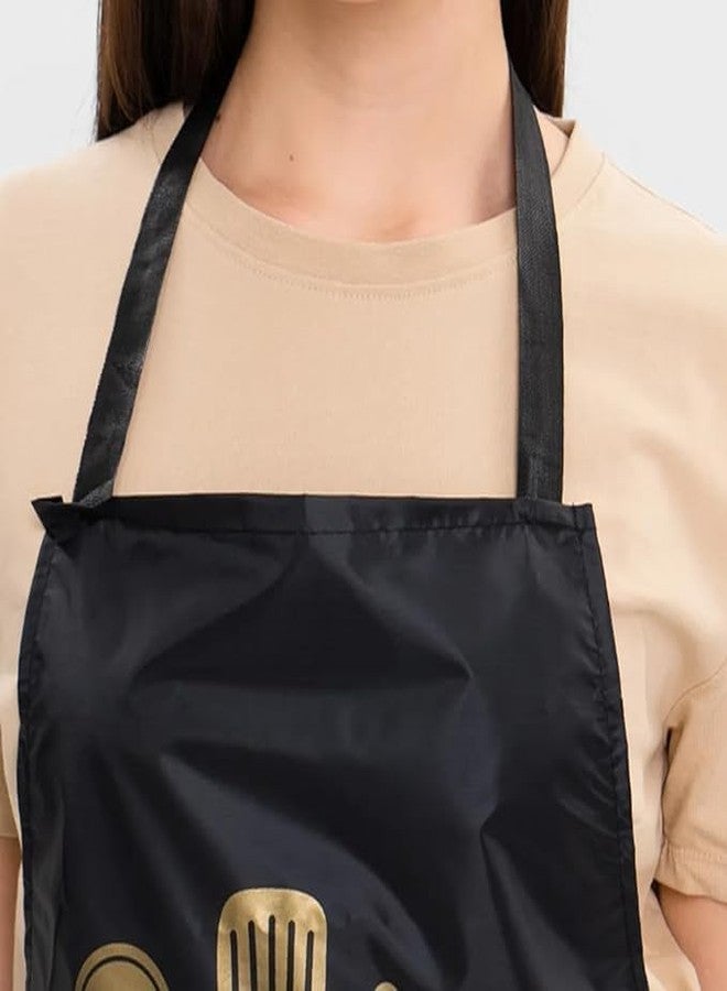 Zapsol Waterproof Kitchen Apron for Women with Big Front Pocket & Hand-Wiping Towel | Wear-Resistant Chef Apron for Cooking, Baking & Dishwashing (Black Pack Of 1) - Image 2
