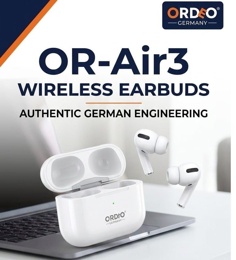 ORdEo Earbud AIR 3 Wireless Bluetooth Earbuds, High-Fidelity Sound, Noise-Canceling Headphones, Touch Control & Long Battery Life - Image 1
