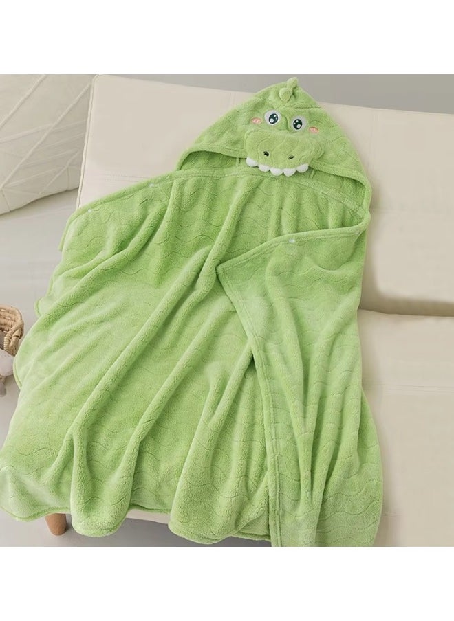 oldlaiben Hooded Baby Towels,Absorbent Large Baby Towel,Soft Premium Coral Fleece Bath Towel,Ultra Absorbent For Baby Cozy And Warm-Bath Essential For Newborn,Infant And Toddler 80*120cm(Green)  - Image 2