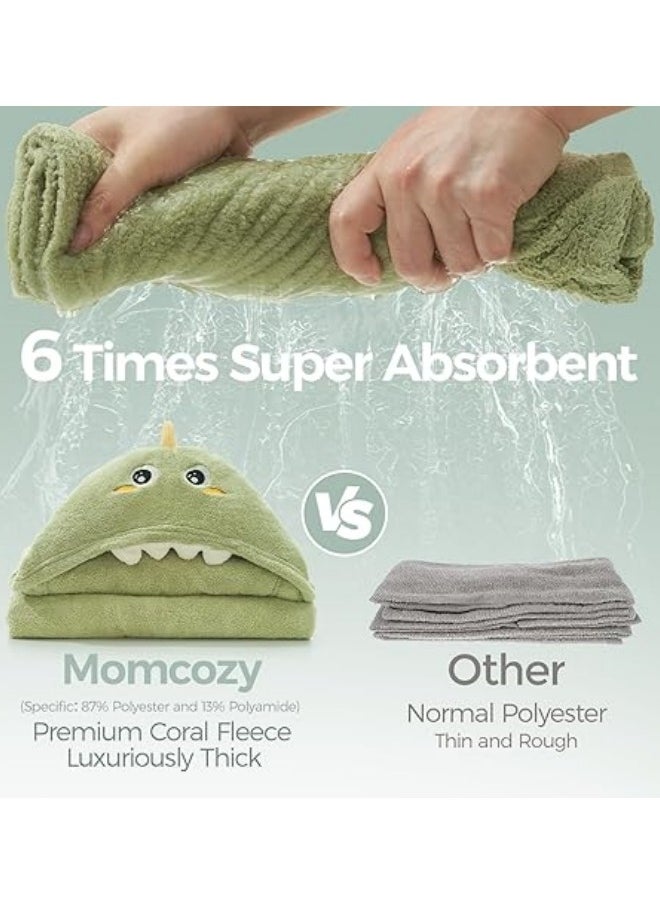 oldlaiben Hooded Baby Towels,Absorbent Large Baby Towel,Soft Premium Coral Fleece Bath Towel,Ultra Absorbent For Baby Cozy And Warm-Bath Essential For Newborn,Infant And Toddler 80*120cm(Green)  - Image 4