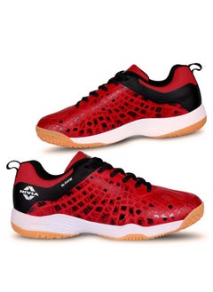 Nivia Hy-Energy Badminton Shoes For Men | Ultimate Footwear For Badminton, Padel, And Pickleball | High-Performance, Non-Marking Court Shoes | Elevate Your Court Play | (Red) | Size Uk08  - Image 1