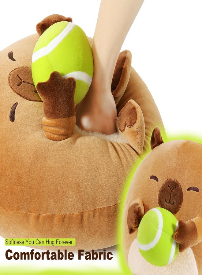 Onsoyours Original Capybara Plush with Tennis Ball, Cute 12 inch Sport Capybara Brown Stuffed Animal, Ultra Soft Collectible Hugging Gift Plush Toy - Image 5