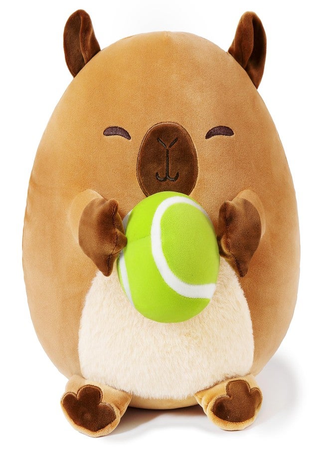 Onsoyours Original Capybara Plush with Tennis Ball, Cute 12 inch Sport Capybara Brown Stuffed Animal, Ultra Soft Collectible Hugging Gift Plush Toy - Image 2