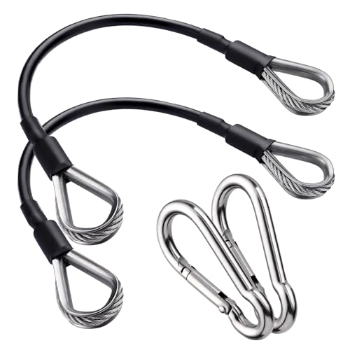 AIKESIWAY 2PCS Gym Cable Extension,Replacement Cable Machine Accessories,Cable Pulley Attachments for Gym -Thick 5mm(0.2inch) Heavy Duty Steel Wire Rope for Home Gym Cable (20 inch (2PCS)) - Image 1