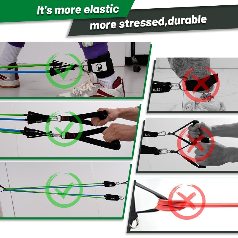 Slim Panda Door Anchor Strap for Resistance Bands - Complete Resistance Band Door Anchor System with 5 Stackable Bands - Home Gym for Full Body Strength Training - Fits up to 8FT - Image 5