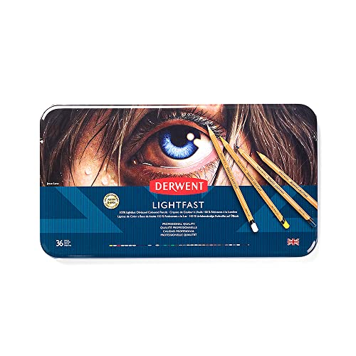 Derwent Lightfast Colouring Pencils Tin (Set of 36), Ink Color-Multicolor - Image 2