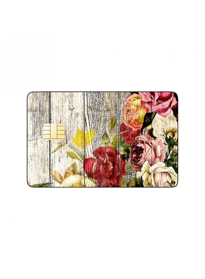 RKN PRINTED BANK CARD STICKER Beautiful Colorful Roses Drawing - Image 2