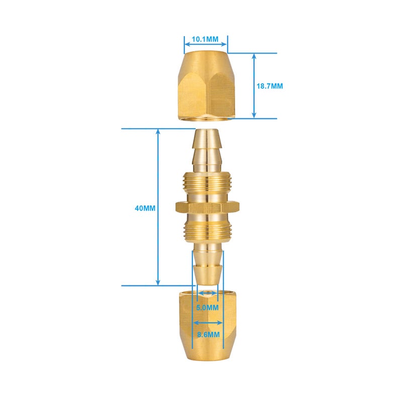Breezliy 4PCS Soild Brass Air Reusable Hose Splicer For 1/4-Inch ID Hose,1/4" Air Hose Repair Fitting - Image 4