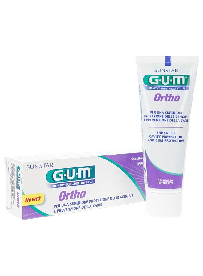 Ortho Toothpaste Gel - 75ml, Enhanced Cavity Prevention and Gum Protection