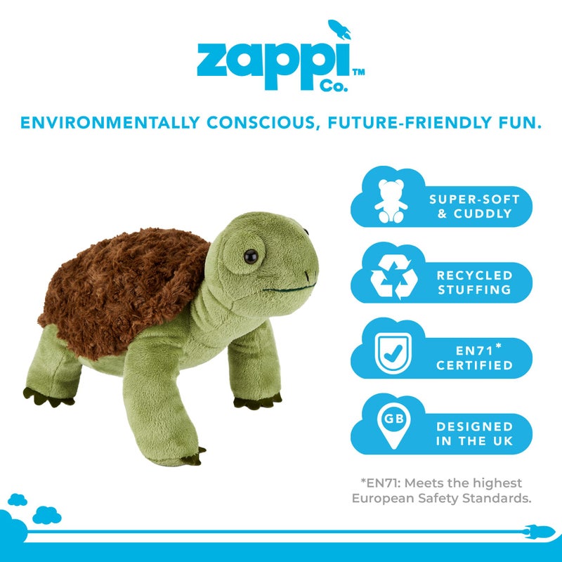 Zappi Co Children's Realistic Lifelike Large Plush Toy - Soft & Cuddly Stuffed Animal for Boys and Kids (34cm Length) (Tortoise) - Image 2