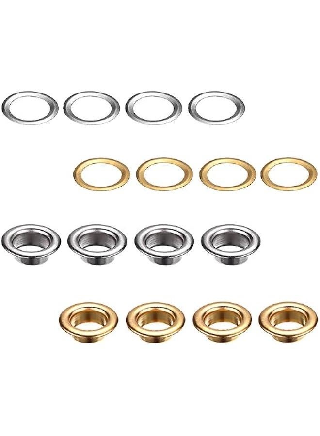Grommet Kit 200 Sets Grommets Eyelets with 3 Pieces Install Tool Kit, 2 Colors (1/4 Inch Inside Diameter) - Image 4