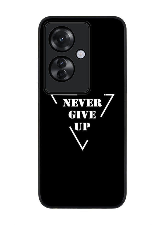 Stylizedd حافظة سوداء متينة لهاتف Oppo Reno11 F / Oppo F25 Pro 5G، حافظة مرنة رفيعة بحواف مطاطية مضادة للصدمات - لا تستسلم أبداً - Image 1