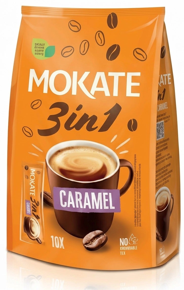 MOKATE 3 in 1 Caramel Instant Coffee 17g x 10 Sachets 170g - Image 1