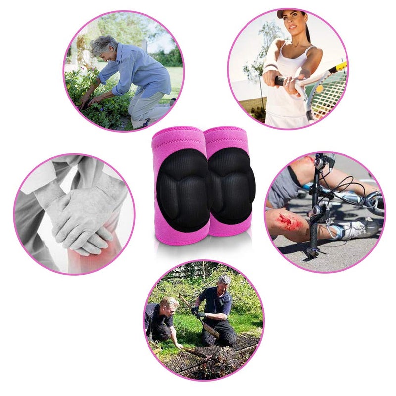 JYBTAA Women Knee Pads for Cleaning House Floors,Gardening Work,Carpet, Kneeling Kneepads with Soft Inner Liner, Adjustable knee pads Suitable for Adult and Elderly for Garden,Flooring Yard,Pink L, (1 Pair) - Image 3