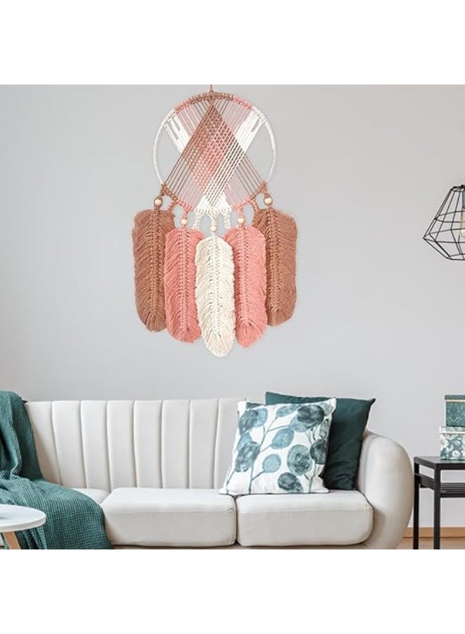 انتيكيانو مكرمية دريم كاتشر – ديكور يدوي من القطن – المقاس ‎85×30‎ سم. - Image 2