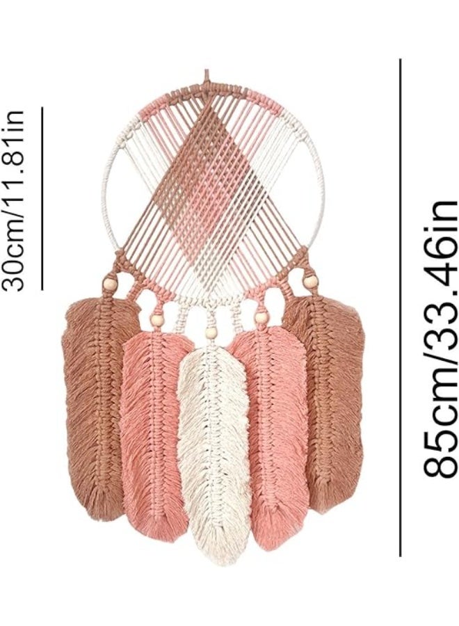 انتيكيانو مكرمية دريم كاتشر – ديكور يدوي من القطن – المقاس ‎85×30‎ سم. - Image 3