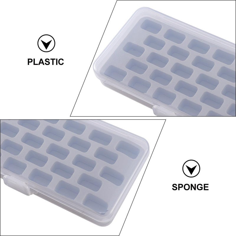 ifundom 28-Slot Plastic Sewing Bobbin Box with Sponge Insert, Thickened Bobbin Case for Thread Storage, Sturdy Craft Organizer for Sewing and Embroidery Supplies - Image 3