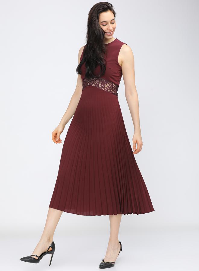 Tokyo Talkies Lace Waist Pleated Dress - Image 2