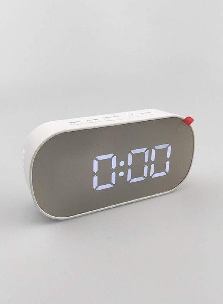 عام ساعة منبه رقمية عاكسة بشاشة LED من كوتشير، مصابيح LED مضيئة، منبه مكتب وترابيزة وديكور منزل، مثالية للقيلولة وساعات النوم وقياس درجة الحرارة وعرض الوقت (بيضاوية)، أكريلونيتريل بوتادين ستايرين (ABS) - Image 2