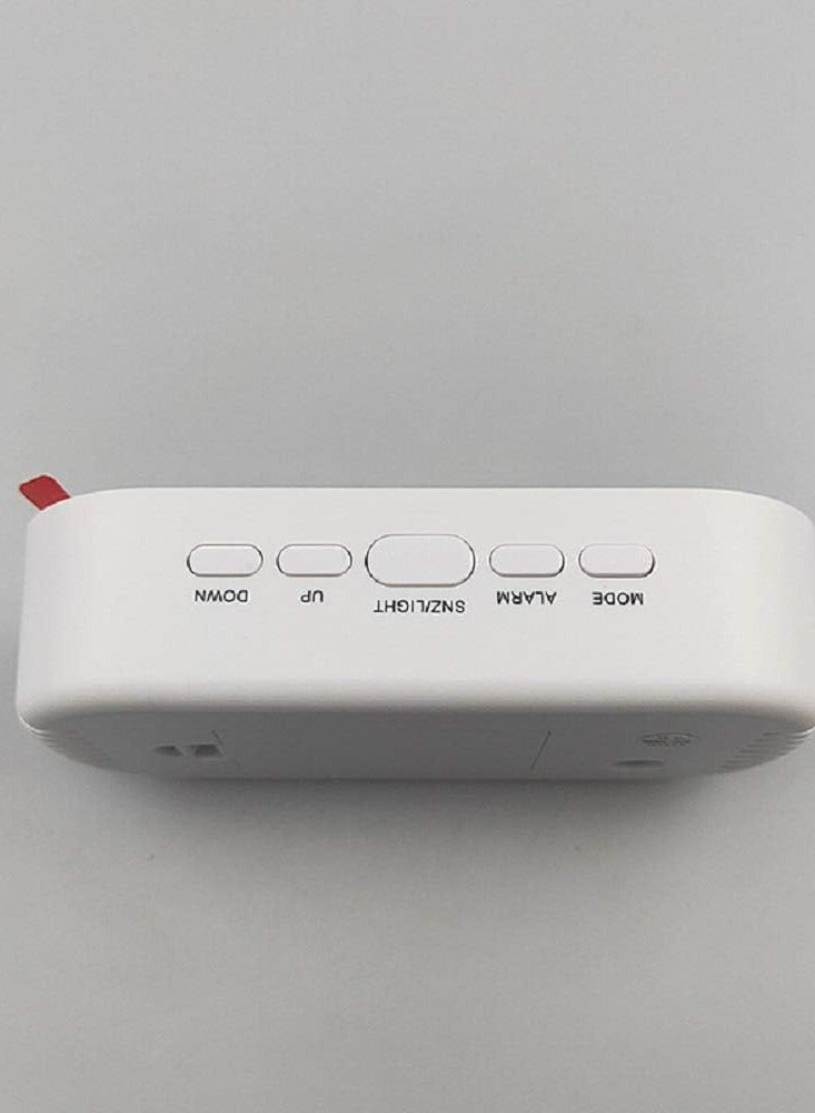 عام ساعة منبه رقمية عاكسة بشاشة LED من كوتشير، مصابيح LED مضيئة، منبه مكتب وترابيزة وديكور منزل، مثالية للقيلولة وساعات النوم وقياس درجة الحرارة وعرض الوقت (بيضاوية)، أكريلونيتريل بوتادين ستايرين (ABS) - Image 4