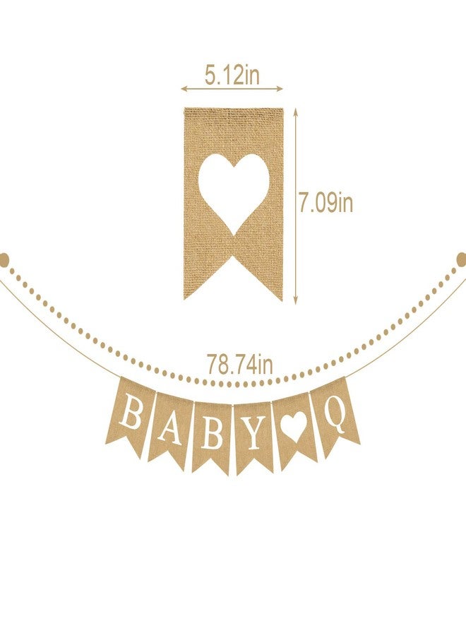 Rainlemon Jute Burlap Baby Q Banner BBQ Theme Baby Shower Gender Reveal Birthday Party Garland Decoration - Image 4