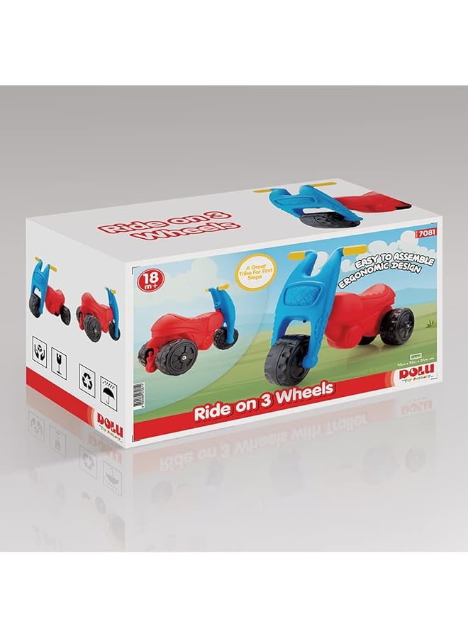 Dolu Trio Trike (27*42*53 Cm) For Ages 1+ Years Old Multicolored - Image 3