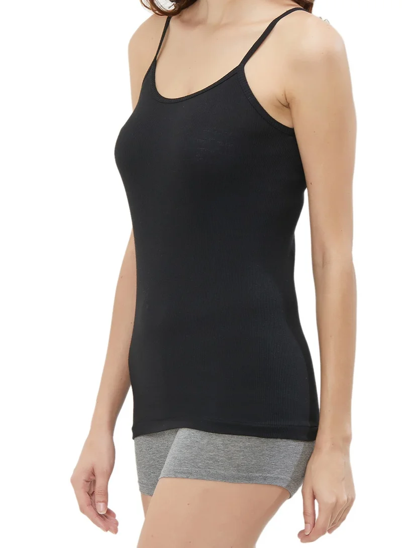 BYC GIRLS COTTON CAMISOLE (PACK OF 3) - BLACK