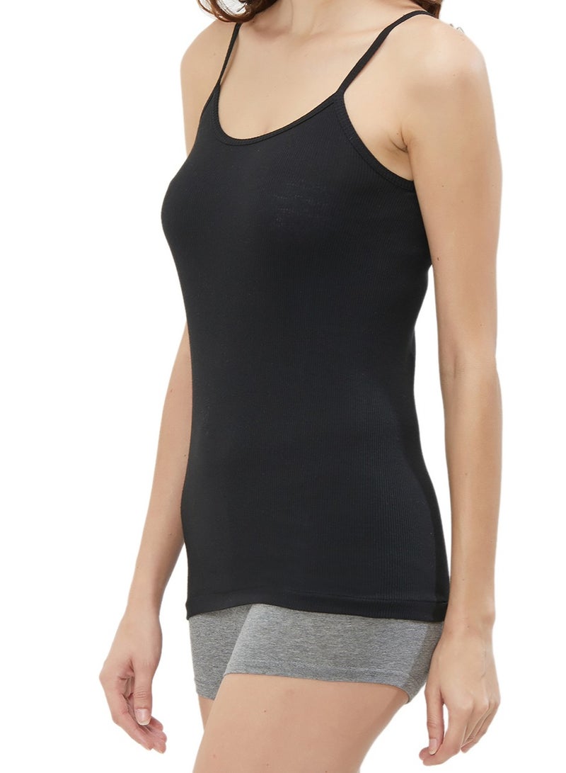 BYC GIRLS COTTON CAMISOLE (PACK OF 3) - BLACK - Image 3