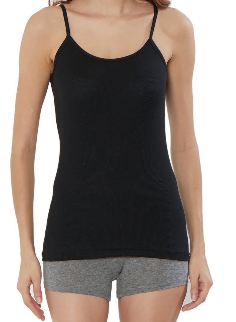 BYC GIRLS COTTON CAMISOLE (PACK OF 3) - BLACK - Image 2