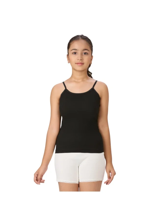 BYC GIRLS COTTON CAMISOLE (PACK OF 3) - BLACK