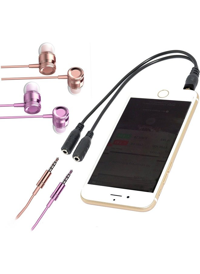 Taimi Pack Of 5 Jack 1 Male to 2 Female Stereo Headphone Earphone Jack Y Splitter Audio Adapter Cable Black 3.5mm  - Image 4