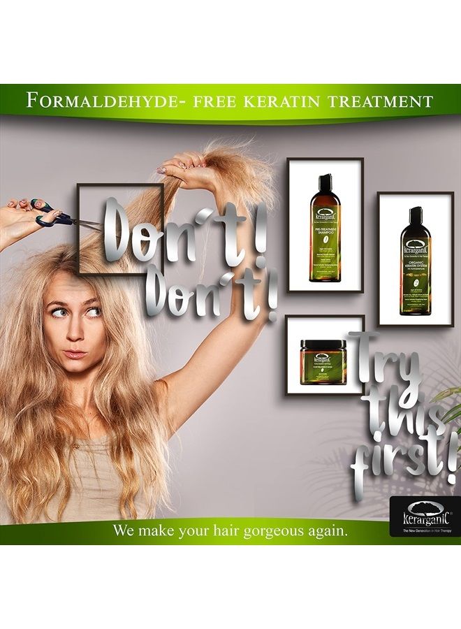 kerarganic Organic Formaldehyde-Free Keratin System DIY Set - Pre-Treatment Shampoo, Organic Keratin Hair Treatment, and Post-Hair Treatment with Brazilian Keratin Treatment Mask (4oz each Product) - Image 5