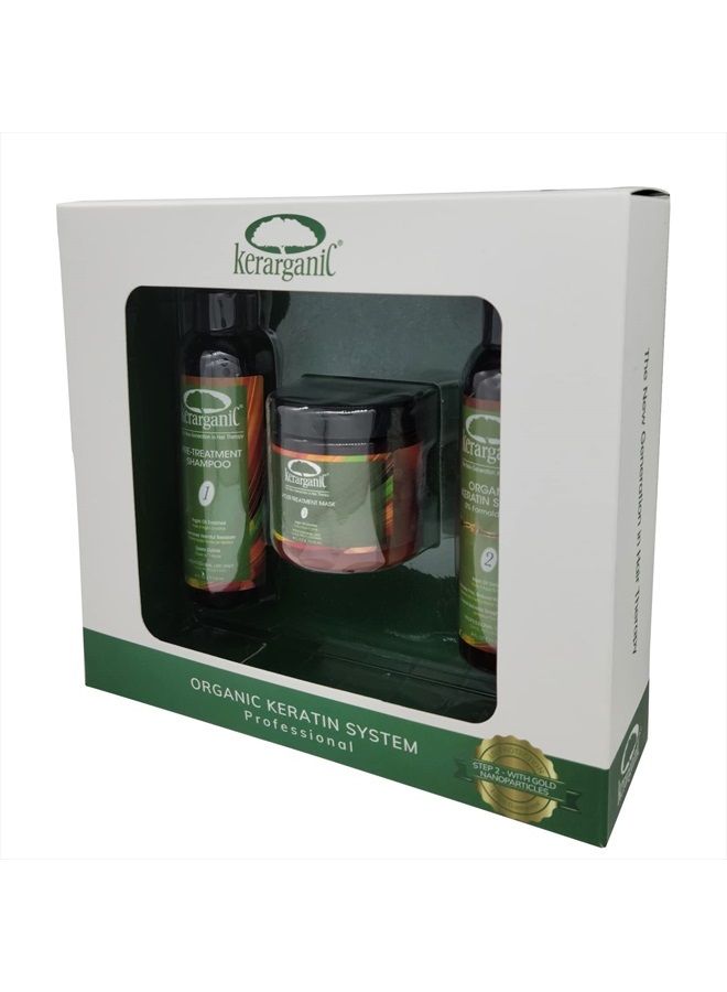kerarganic Organic Formaldehyde-Free Keratin System DIY Set - Pre-Treatment Shampoo, Organic Keratin Hair Treatment, and Post-Hair Treatment with Brazilian Keratin Treatment Mask (4oz each Product) - Image 3