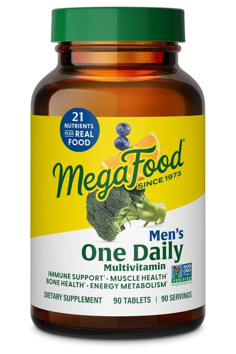 MegaFood Men's One Daily - Multivitamin Immune Support - Muscle Health Bone Health - Energy Metabolism Dietary Supplement 90 Tablets | 90 Servings - Image 1