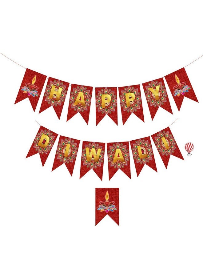 هونج كونج بالونز بالونات هونج كونج قطعة واحدة من لافتة ديكور ديوالي باللون الأحمر والذهبي للمنزل والمكتب ومتجر منتجات ديوالي لتزيين مهرجان ديوالي والاحتفال به - Image 1