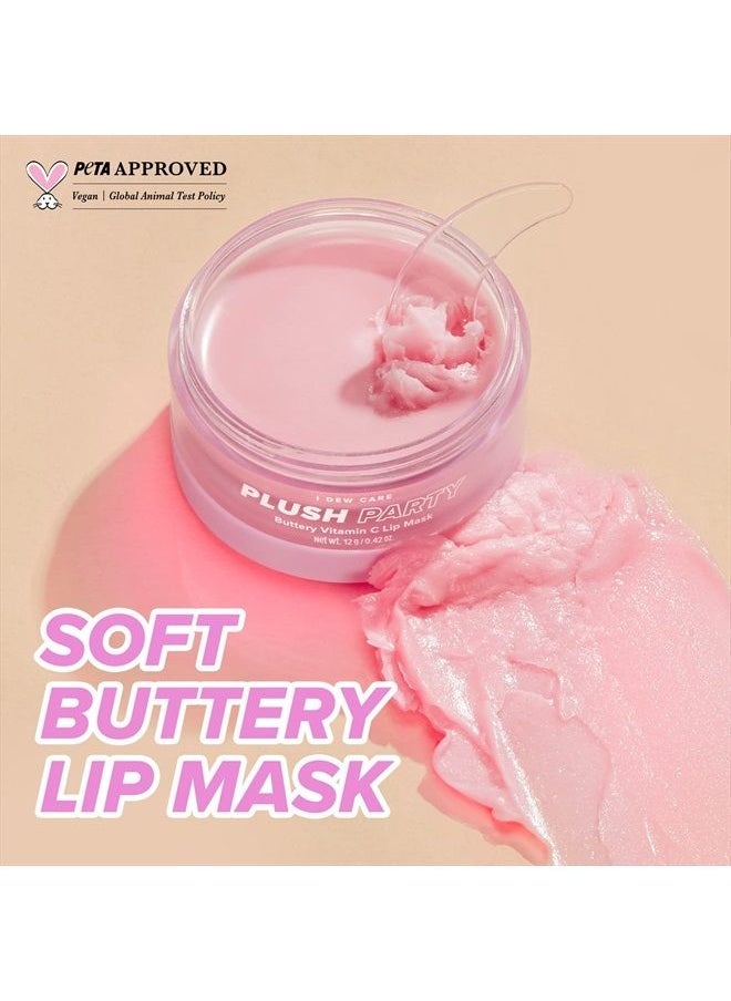I DEW CARE I Dew Care Lip Mask - Plush Party | Overnight Moisturizing Vitamin C Sleeping Balm, With Cocoa Butter For Dry Lips, 0.42 Oz  - Image 2
