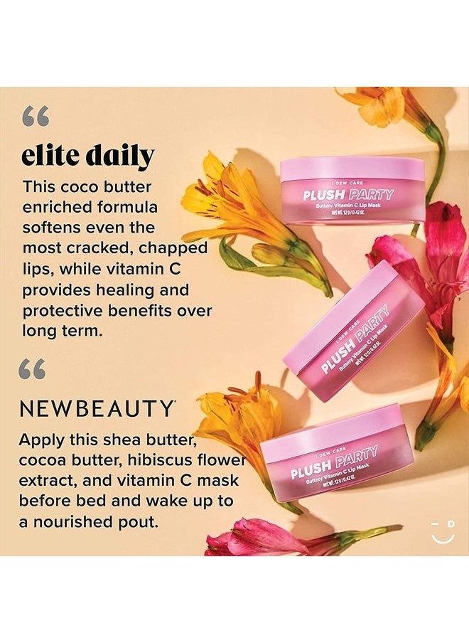 I DEW CARE I Dew Care Lip Mask - Plush Party | Overnight Moisturizing Vitamin C Sleeping Balm, With Cocoa Butter For Dry Lips, 0.42 Oz  - Image 5