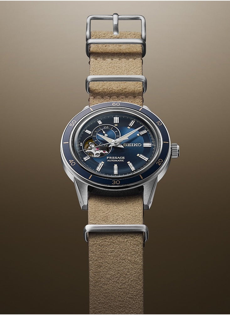 Seiko - Presage Automatic Blue Dial Leather Strap Men's Watch SSA453J1 - Image 1