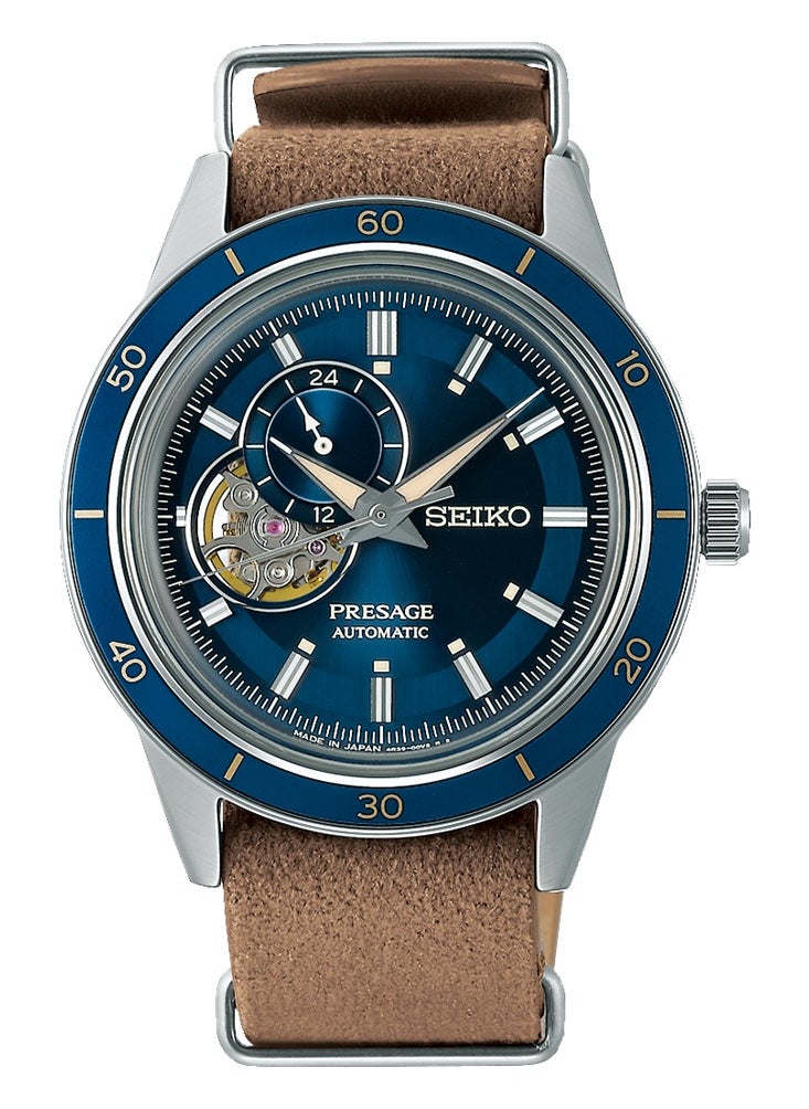 Seiko - Presage Automatic Blue Dial Leather Strap Men's Watch SSA453J1 - Image 1