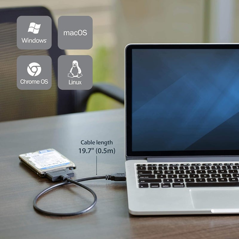 StarTechcom SATA to USB Cable  USB 30 to 25 SATA III Hard Drive Adapter  External Converter for SSDHDD Data Transfer USB3S2SAT3CB - Image 3