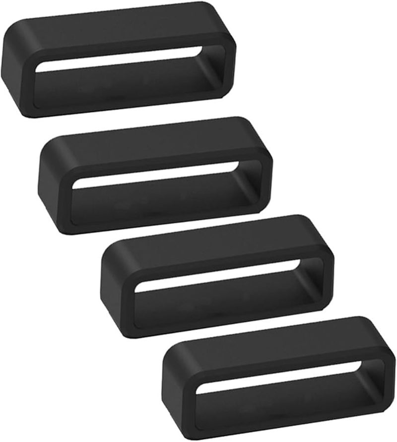 Black 14mm Silicone Watch Band Holder 24PCS Strap Keeper Loop Ring Accessories - Image 2