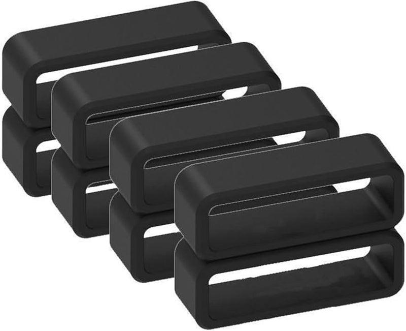 Black 14mm Silicone Watch Band Holder 24PCS Strap Keeper Loop Ring Accessories - Image 5