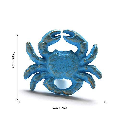 ZILucky Sea Horse Starfish Seashell and Crab Drawer Pulls Handles for Dresser Cupboard Wardrobe Cabinet Kitchen Beach Ocean Theme Knobs Pack of 4 (Blue) (Blue) - Image 3