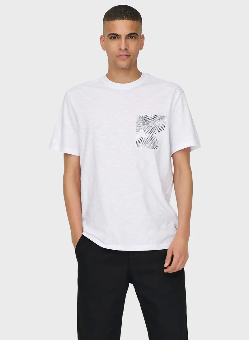 Only & Sons Graphic Crew Neck T-Shirt
